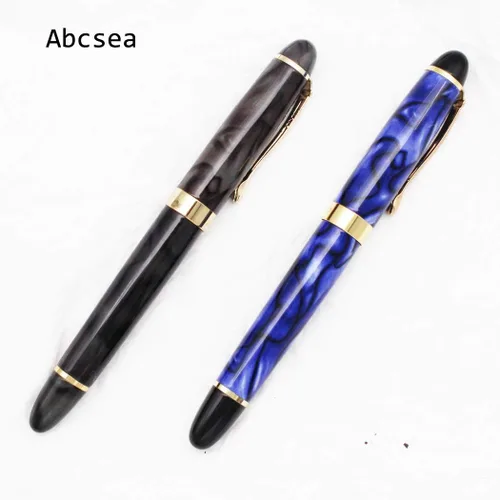 Vista 3 de Juego de 2 bolígrafos Jinhao 450 de punta fina, color negro medio (flor azul y verde), con 5 recambios estándar negros de 0.020 in