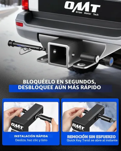 Vista 7 de OMT - Juego de 2 pasadores de enganche de bloqueo con pasador de 5/8