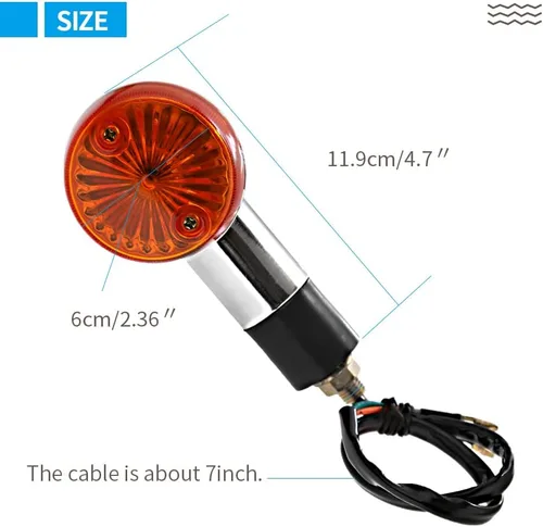 Vista 3 de Indicador de señal de giro para motocicleta, luces ámbar cromadas, bala delantera y trasera, compatible con Honda Fury Interstate Nighthawk Rebel