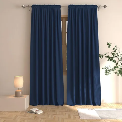 Vista 7 de UPOPO Cortinas beige de 45 pulgadas de largo para oscurecer la habitación, paneles de cortina para ventana, bolsillo para cortinero, cortinas