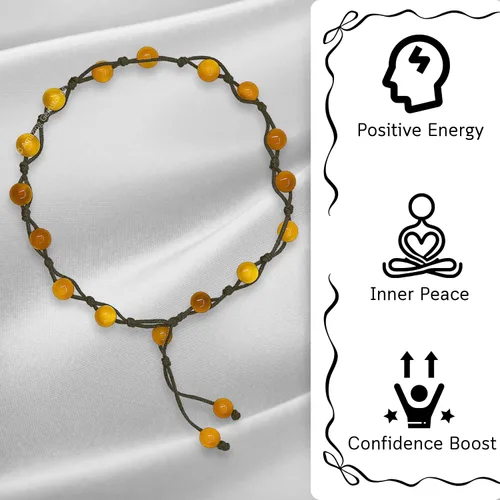 Vista 120 de Amazing Gemstone Crystal Anklet Ankle Bracelets for Women - Waterproof Beaded Healing Crystal Anklets, Plus Size Chakra Gemstone Bead Anklet