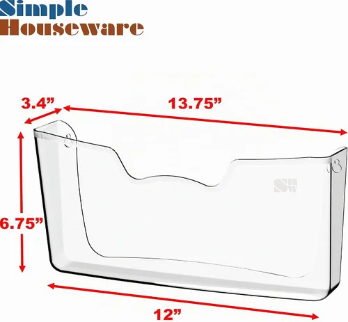 Vista 3 de Simple Houseware Soporte de archivo colgante de bolsillo transparente