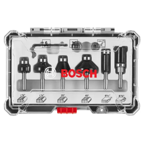 Vista 3 de Juego de brocas Bosch RBS006TES de 6 piezas con punta de carburo para perfilado y canteado