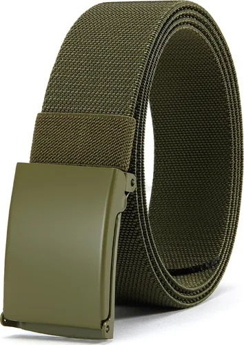Vista 16 de DOOPAI Cinturón de lona con tela elástica, ajuste elástico, hebilla militar superior - ajustable, cortado a medida