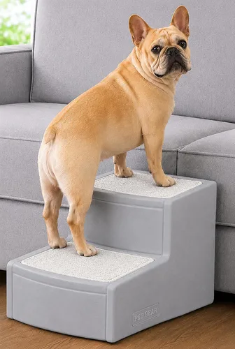 Vista 5 de Pet Gear Easy Step II Pet Stairs, Almond, 2 Step For Cats/Dogs up to 75 Pounds, Portable, Removable Washable Carpet Tread, No Tools Required