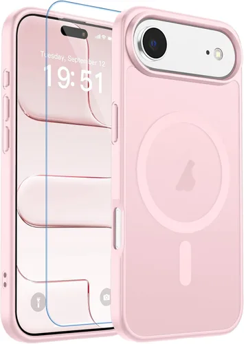 Vista 36 de zapica Funda magnética para iPhone Air, con protector de pantalla de vidrio templado, compatible con MagSafe, translúcida mate, a prueba de golpes