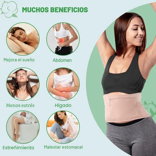 Vista 3 de DEROWN Paquetes de aceite de ricino para desintoxicación del hígado, menos desorden hechos de franela de algodón orgánico y PUL impermeable, kit