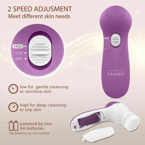 Vista 6 de Cepillo de Limpieza Facial Exfoliante para el Rostro Limpiador Exfoliante para el Cuidado de la Piel Lavado para Mujeres Niñas Exfoliante Eléctrico