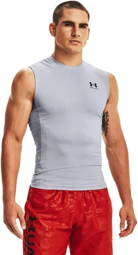 Vista 32 de Under Armour - Camiseta de compresión HeatGear sin mangas para hombre Negro (001)/Blanco