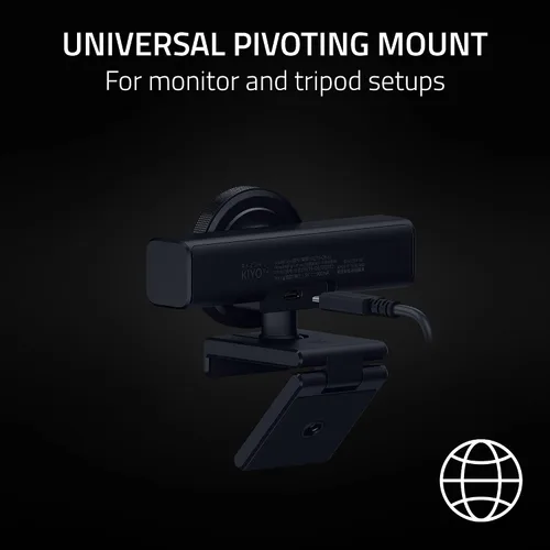 Vista 12 de Razer Kiyo V2 Webcam para transmisión y colaboración 4K 30 Fps, negro