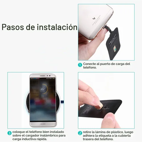Vista 5 de Nillkin Receptor y adaptador de carga inalámbrica, módulo receptor de cargador inalámbrico Qi para Google Pixel, Samsung Galaxy A51/A52/A53/A54/A55