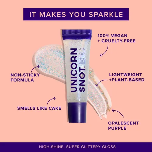 Vista 3 de UNICORN SNOT Brillo de labios, brillo de labios brillante de larga duración, vegano y libre de crueldad, fórmula no pegajosa, brillo de labios