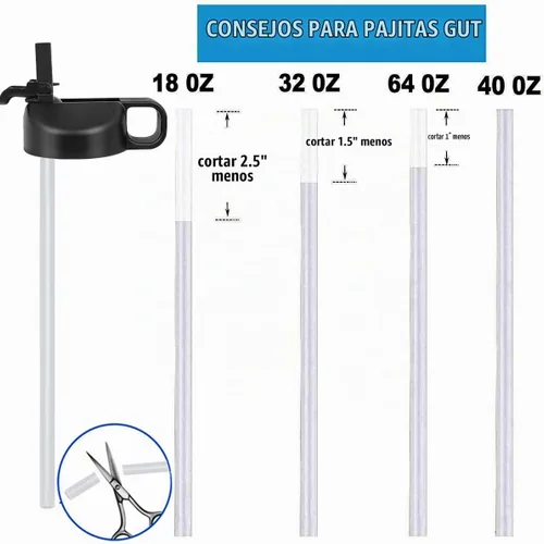 Vista 6 de Tapa de popote para botella de agua de boca ancha de 12, 32, 40, 64 onzas, tapas compatibles con Hydro Flask Sports Water Bottle Tapa superior