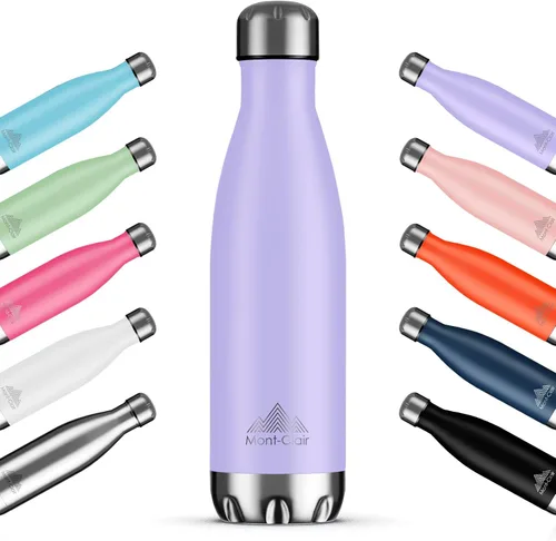 Vista 9 de Mont-Clair H2O - Botella de agua de acero inoxidable aislada al vacío, sin BPA, botella de bebidas frías 12 horas y calientes las 24 horas, metal