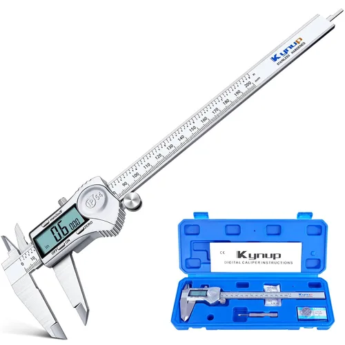 Vista 7 de Kynup - Calibrador digital, herramienta de medición con pantalla LCD, calibrador electrónico de micrómetro con función de apagado automático
