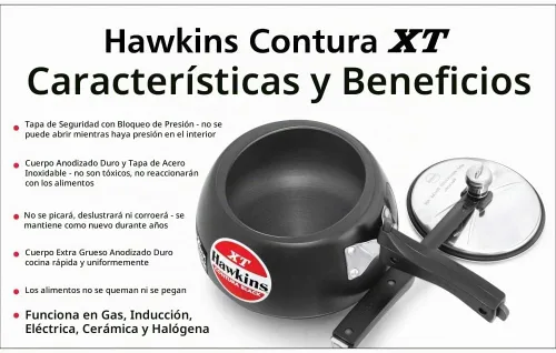 Vista 3 de Hawkins Contura XT - Olla de presión, Negro