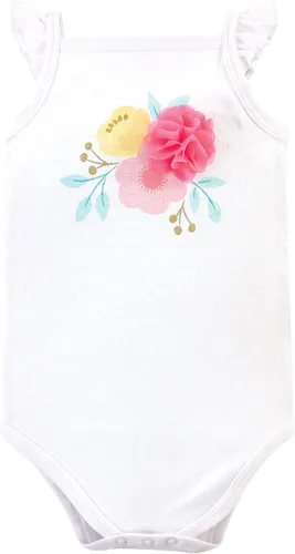 Vista 4 de Little Treasure - Conjunto de mameluco, pañalero y pantalón unisex de algodón para bebé