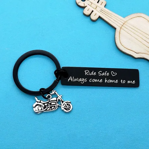 Vista 2 de Llavero seguro para motociclista, regalo de motociclista, regalo para el día del padre, día de San Valentín, regalos de Navidad, cumpleaños, llavero