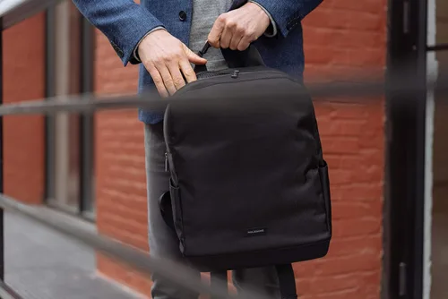 Vista 8 de Moleskine Mochila de negocios para hombre, almacenamiento de PC de 15 pulgadas, para hombre, Negro (Negro 19-3911tcx)