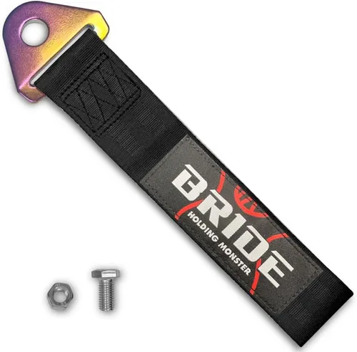 Vista 19 de Q1-TECH, Correa de remolque JDM – Cinturón de remolque de carreras deportivas, gancho de cuerda de tracción personalizado para parachoques delantero
