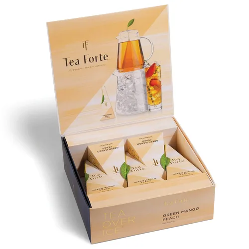 Vista 10 de Tea Forte Tea Over Ice Blue Mint Nectar - Mezcla Premium de té helado de hierbas orgánicas sin cafeína, 5 bolsas de té con infusor piramidal hechas