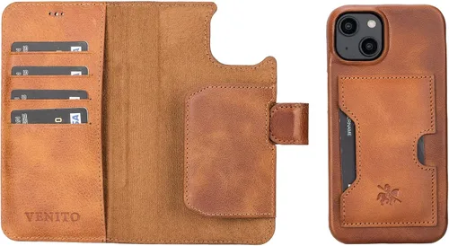Vista 149 de Venito Florence - Funda de piel compatible con Samsung Galaxy S9, extra segura con bloqueo RFID, cartera desmontable para teléfono (gris decolorado)