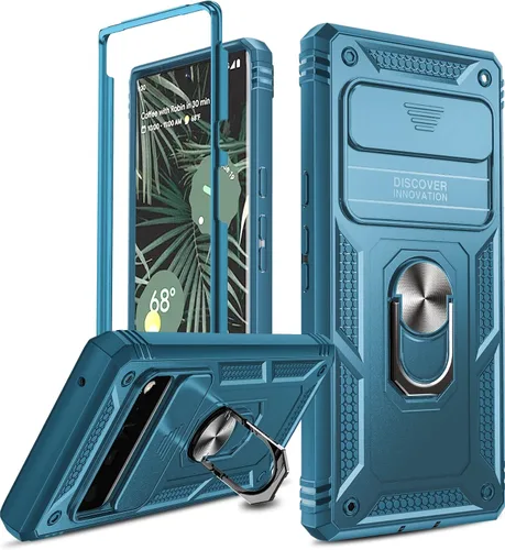 Vista 8 de LeYi Funda para Google Pixel 6 Pro: Funda para Pixel 6 Pro con cubierta de cámara deslizante, funda de teléfono de grado militar de cuerpo completo