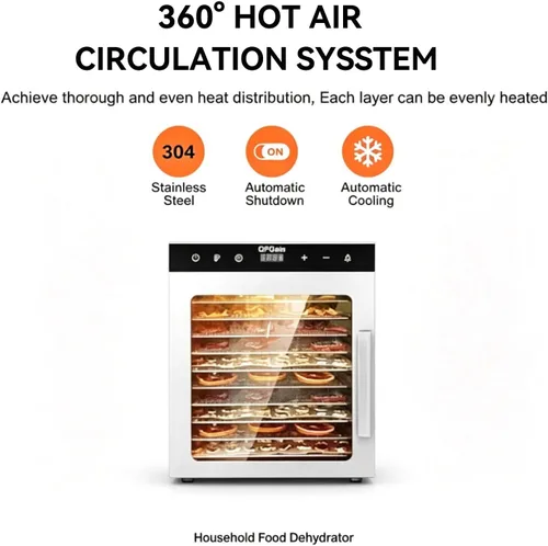Vista 2 de Large Capacity Fruit Vegetable Dehydrator Electric Jerky Maker 10layer