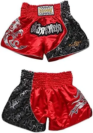 Vista 6 de FLUORY - Pantalones cortos de Muay Thai para artes marciales mixtas, kickboxing, entrenamiento, combate en jaula