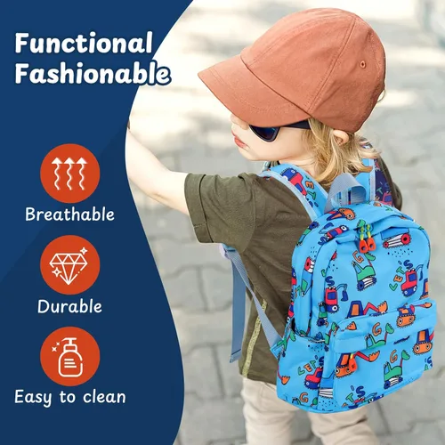 Vista 7 de Zicac Mochila para niños y niñas de 12 pulgadas, mini mochila para niños para la escuela y viajes, mochila preescolar para jardín de infantes