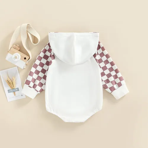 Vista 6 de Ropa de otoño con capucha para bebé y niña, sudadera con capucha y bloque de color, conjunto de manga larga