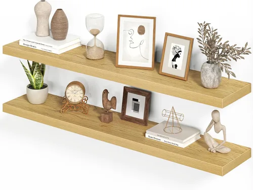 Vista 42 de Heimlove Juego de 2 estantes flotantes de 16 pulgadas para pared, estante negro para baño pequeño, dormitorio, sala de estar, cocina, decoración