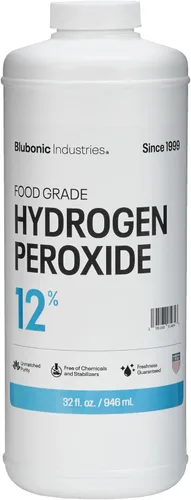 Vista 5 de Blubonic Industries 12% Peróxido de Hidrógeno de Grado Alimenticio (H2O2) Oxígeno Puro y Agua, 16 fl oz