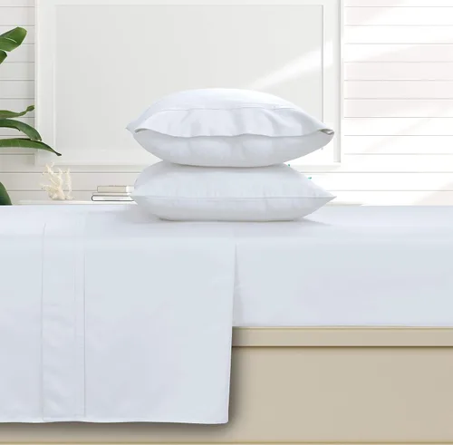 Vista 11 de Tribeca Living Juego de sábanas y fundas de almohada de satén de algodón egipcio suave, bolsillo profundo, 500 hilos, ropa de cama de lujo de 4 Beige