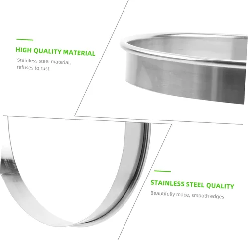 Vista 3 de BESTonZON Anillo de cocina para salsa de pizza de 6.88 pulgadas, herramienta para hornear de acero inoxidable con borde profundo para untar salsa
