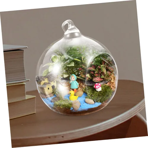 Vista 2 de 2 piezas de botella ecológica soporte para plantas de aire colgante globo terrario planta colgante terrario globo colgante terrario planta de aire