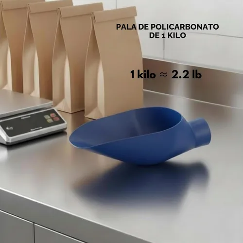 Vista 6 de Rattleware Kilo - Cuchara para escamas de frijoles, color azul, 1 kilo / 2.2 libras