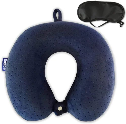 Vista 16 de Almohada de Espuma Viscoelástica para el Cuello, Cómoda Almohada de Viaje para el Cuello, Soporte para Cuello y Cabeza, Ligera y Portátil, Almohada