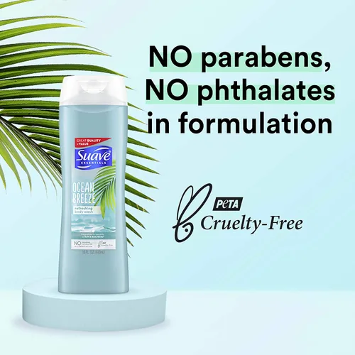 Vista 3 de Suave Essentials Gel de baño, brisa oceánica, 15 onzas líquidas (paquete de 1)