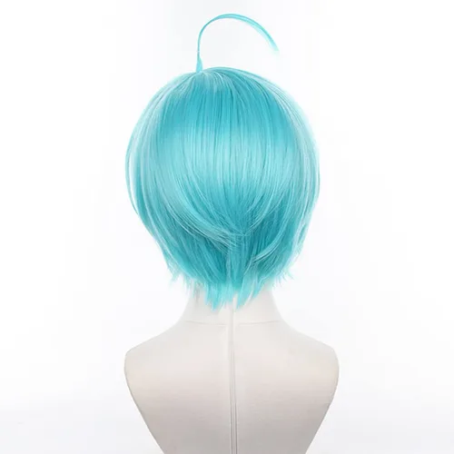 Vista 4 de XiongXiongLe Shinkai - Peluca Kanata para cosplay, anime, conjunto de estrellas, disfraz de hombre, color azul lago, pelucas de repuesto para niños