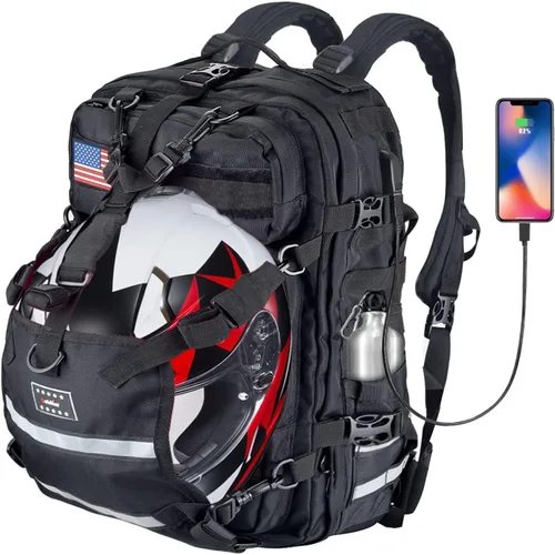 Vista 8 de Mochila para casco de motocicleta para hombre 26L