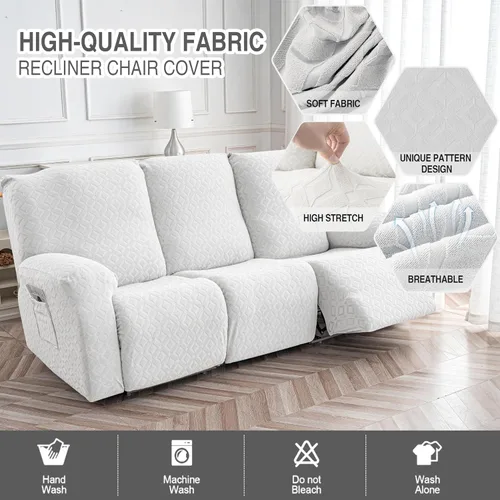 Vista 46 de Gennia Funda Impermeable para Silla Reclinable, Fundas Elásticas para Sofá Reclinable con Bolsillos, Fundas Lavables para Silla Reclinable Lazy Boy