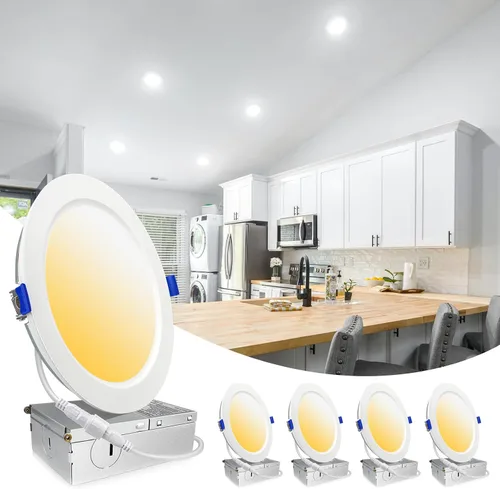 Vista 9 de LTBLIGHT Paquete de 4 luces LED empotrables de 6 pulgadas, 16 W MAX.2000LM Eqv.200W, 2700K/3000K/3500K/4000K/5000K seleccionables, luces empotrables
