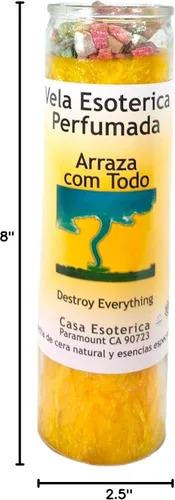 Vista 4 de Destruye todo-Vela de hechizo de intención espiritual de cera de palma [amarillo] Vela CASA ESOTERICA PERFUMADA- (ARRAZA COM TODO)