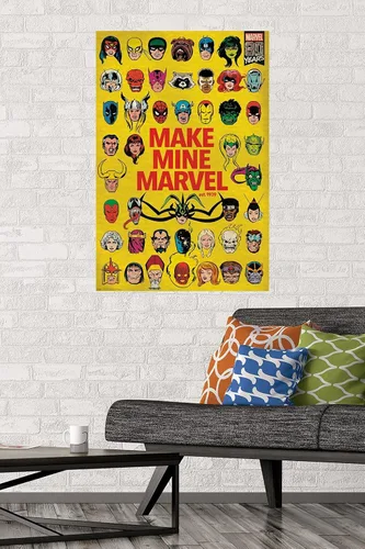 Vista 2 de Trends International Marvel Comics - Póster de 80 aniversario de Marvel - Póster de pared grupal, 22.375 x 34 pulgadas, versión sin marco