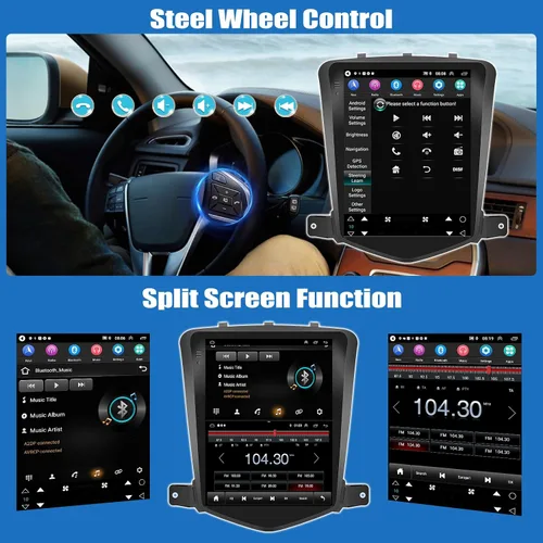 Vista 6 de Audio de alta fidelidad + ecualizador: Android 13 para Chevrolet Chevy Cruze J300 2009-2015 Radio estéreo para automóvil, 2G+64G 9.7 pulgadas