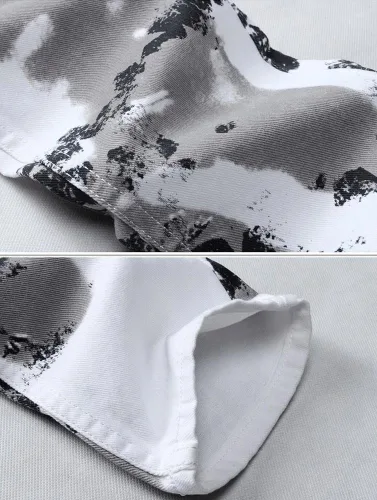 Vista 6 de Pantalones vaqueros lavados con estampado de bandera estadounidense para hombre, pantalones blancos