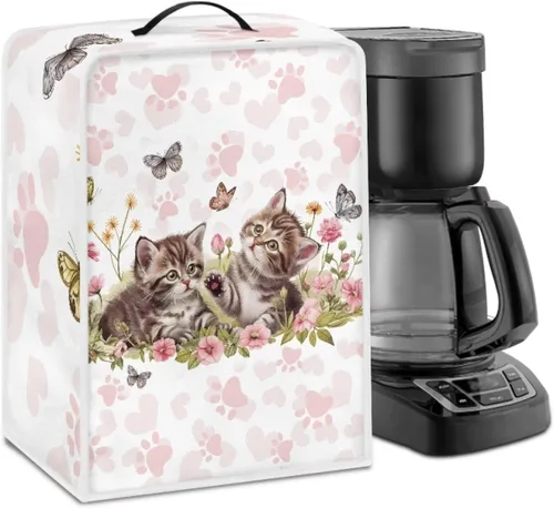 Vista 52 de Cubiertas para máquina de café con mango superior, resistentes a las manchas, para mezclador, compatible con la mayoría de cafeteras