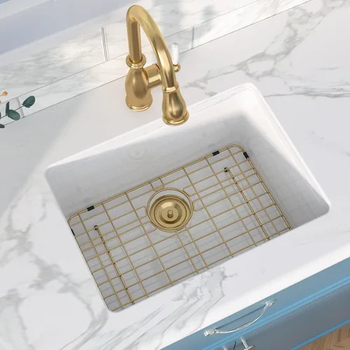 Vista 8 de Sarlai White Undermount/Drop In Kitchen Sink 24 x 18 Inch Laundry Sink 11 Inch Extra Deep White Fireclay Ceramic Single Bowl Dual-mount Utility