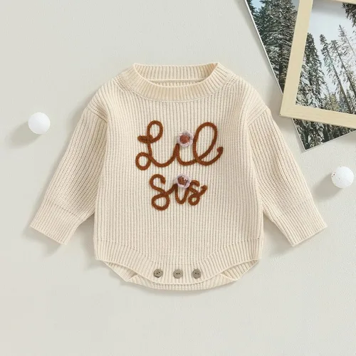 Vista 7 de OikMombiu Suéter de punto de conejo de manga larga con cuello redondo para niña pequeña, sudadera de invierno linda